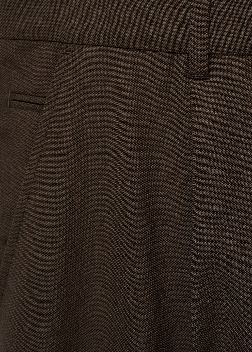 Slim-fit pleated cool wool trousers - Medium Brown