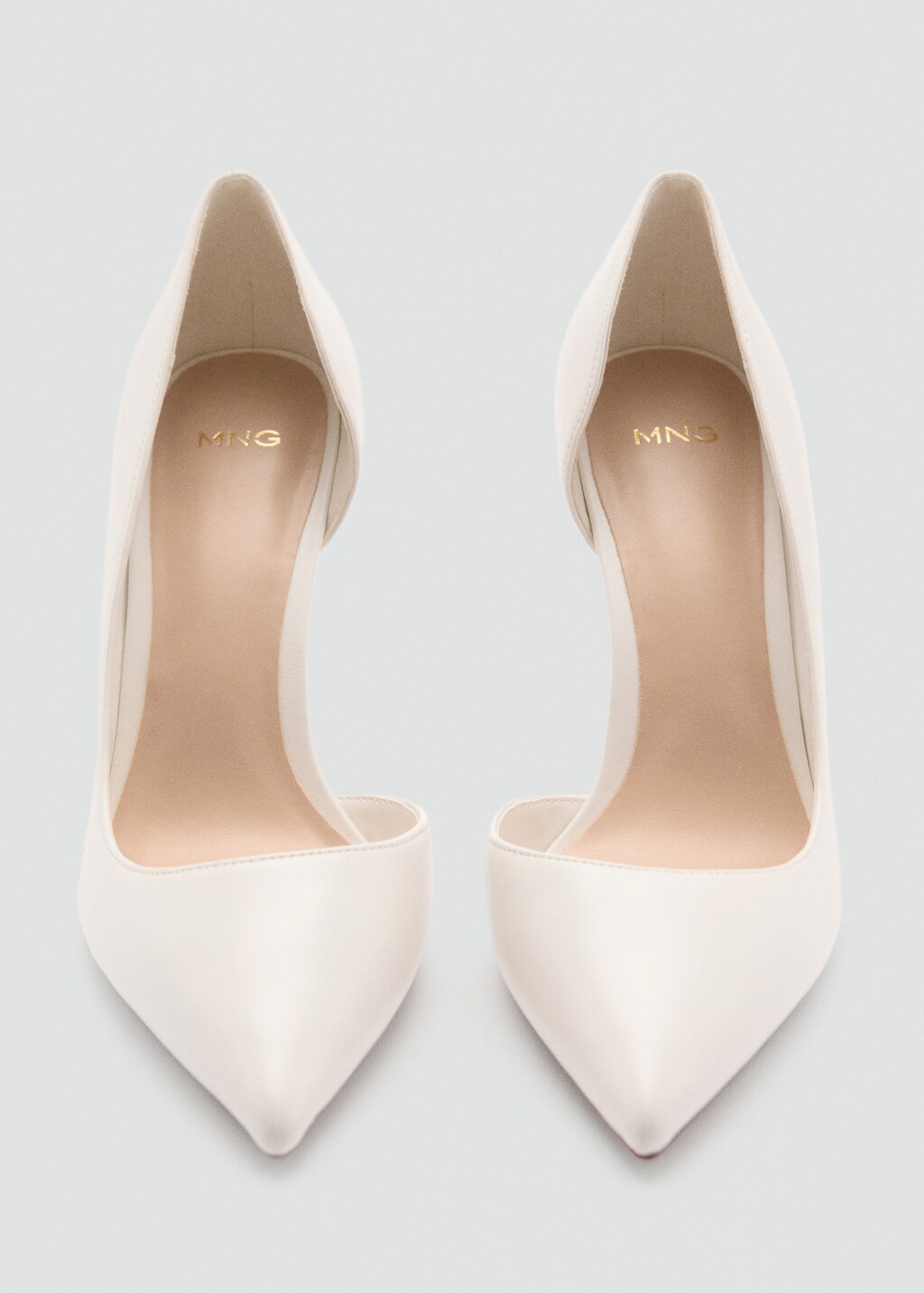 Asymmetrical leather-effect heeled shoes - Grey