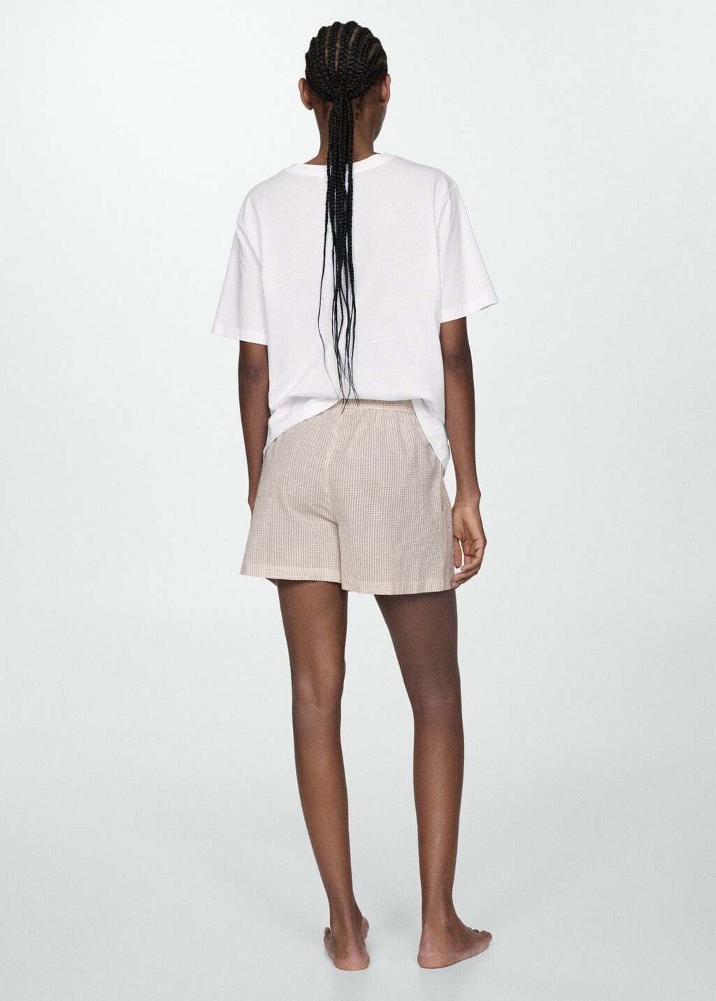 Gingham-check two-piece pyjamas - Dark Navy