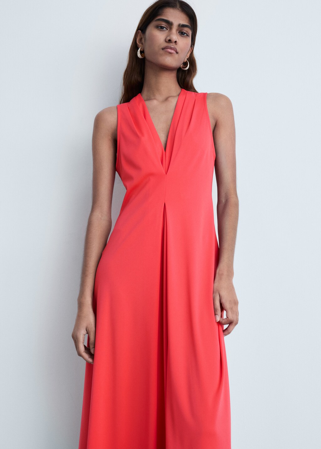 V-neck knitted dress - Black