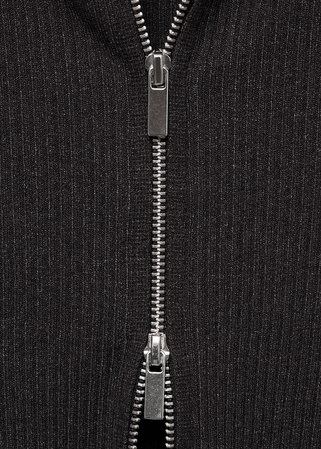 Zipped knit cardigan - Dark Grey