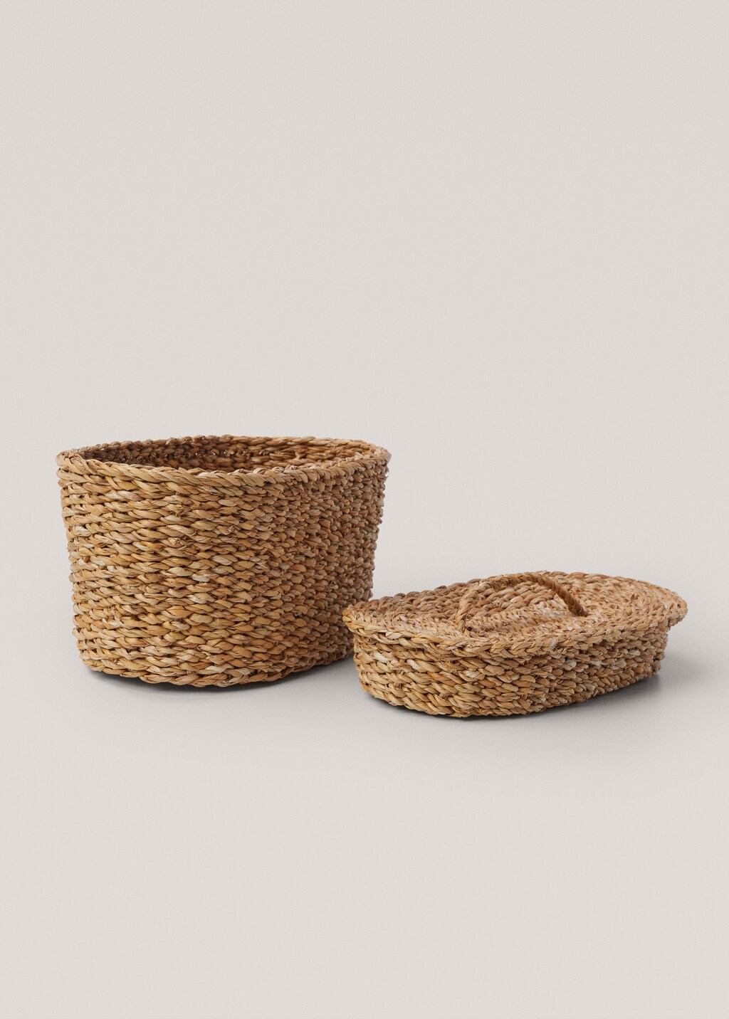 Natural fibre oval basket - Beige