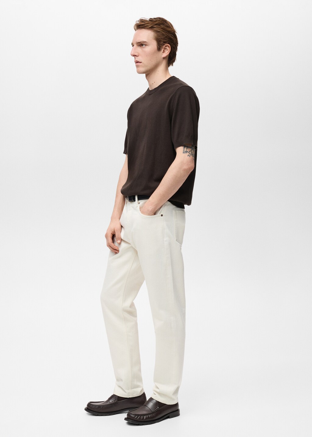 Cotton fine-knit t-shirt - Ice Grey