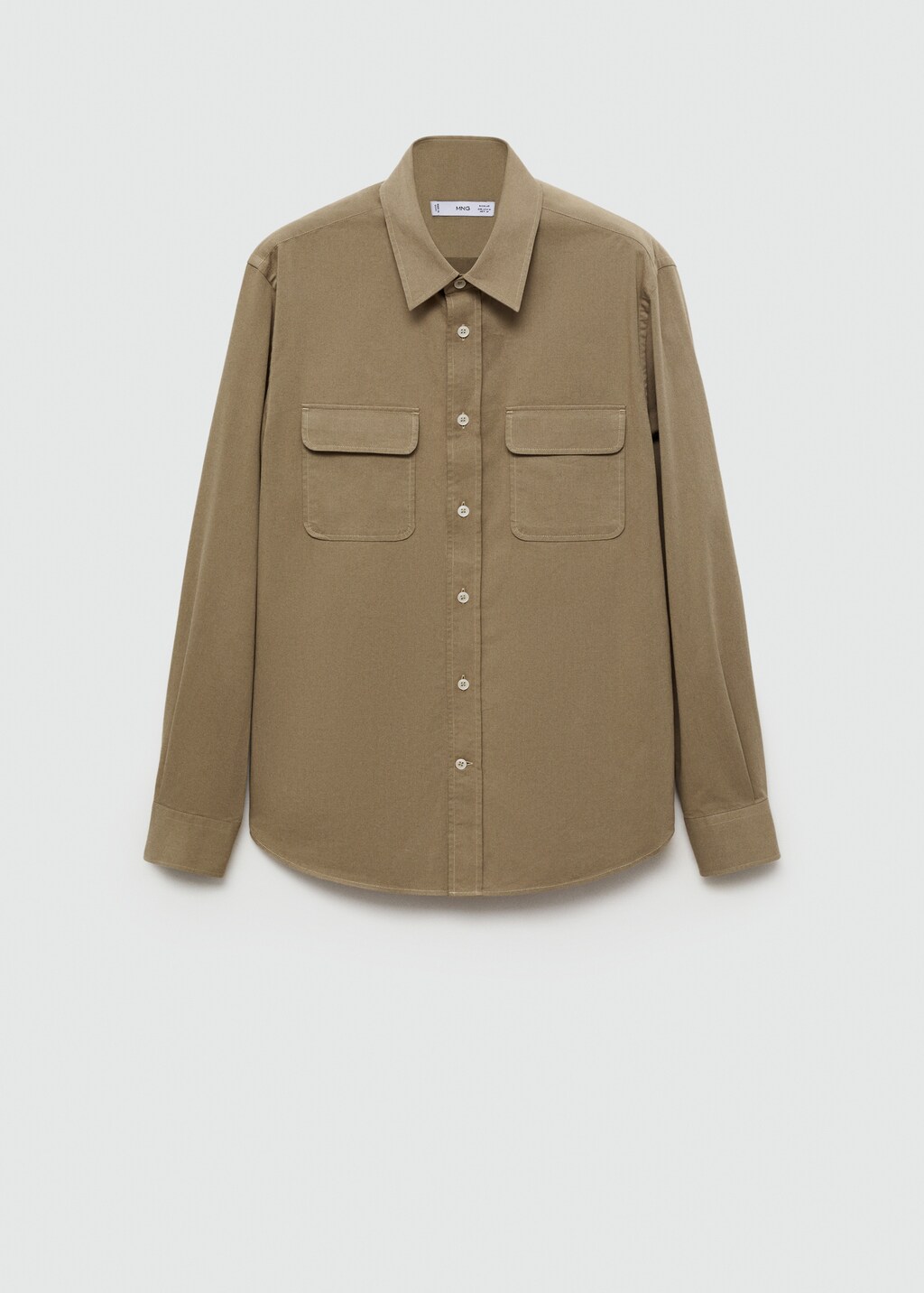Twill cotton overshirt with pockets - Off White