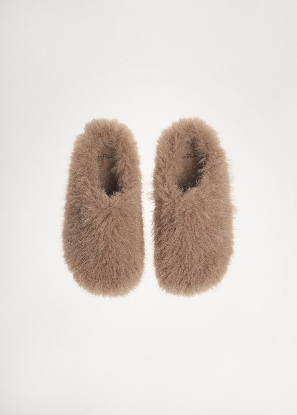 Slippers with fur effect - Medium Brown