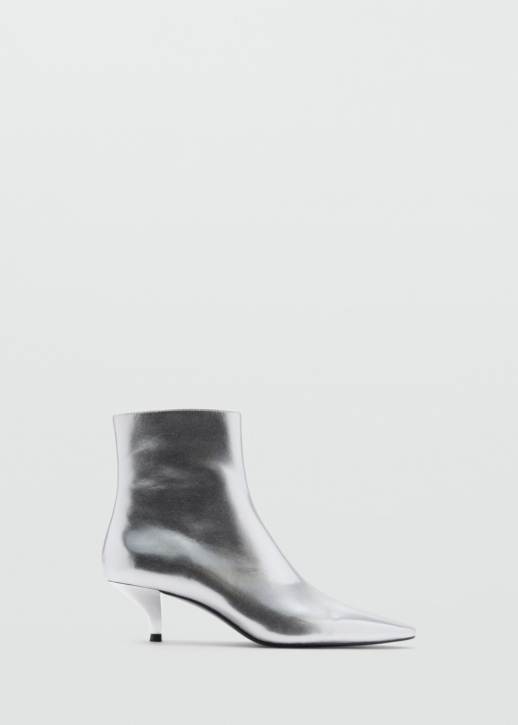 Metallic-effect pointed-toe boots - Silver