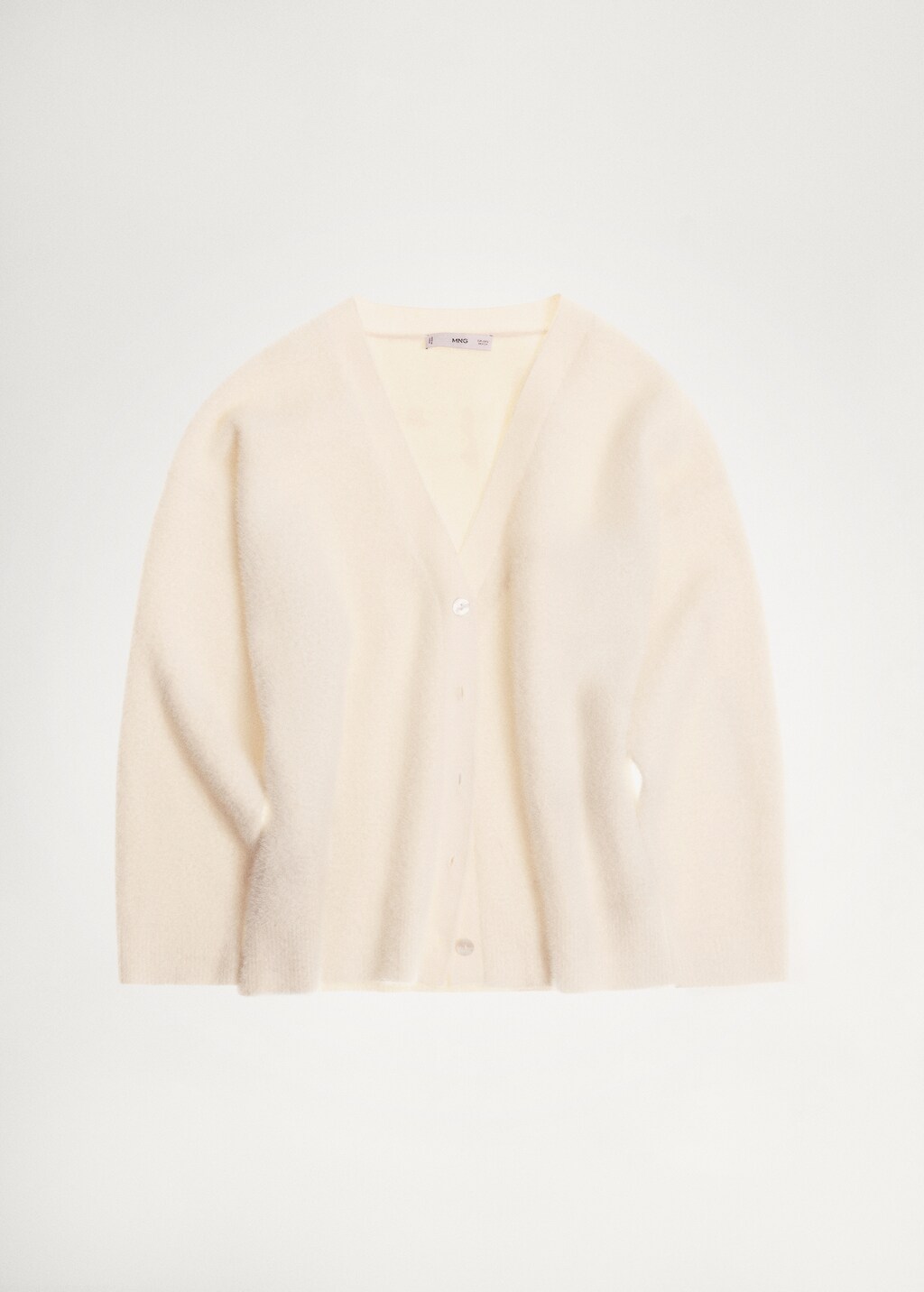 Fur-effect knitted cardigan - Petrol Blue