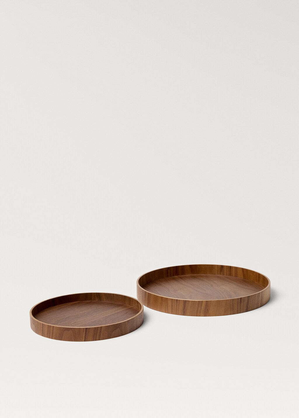Large round wooden tray - Brown