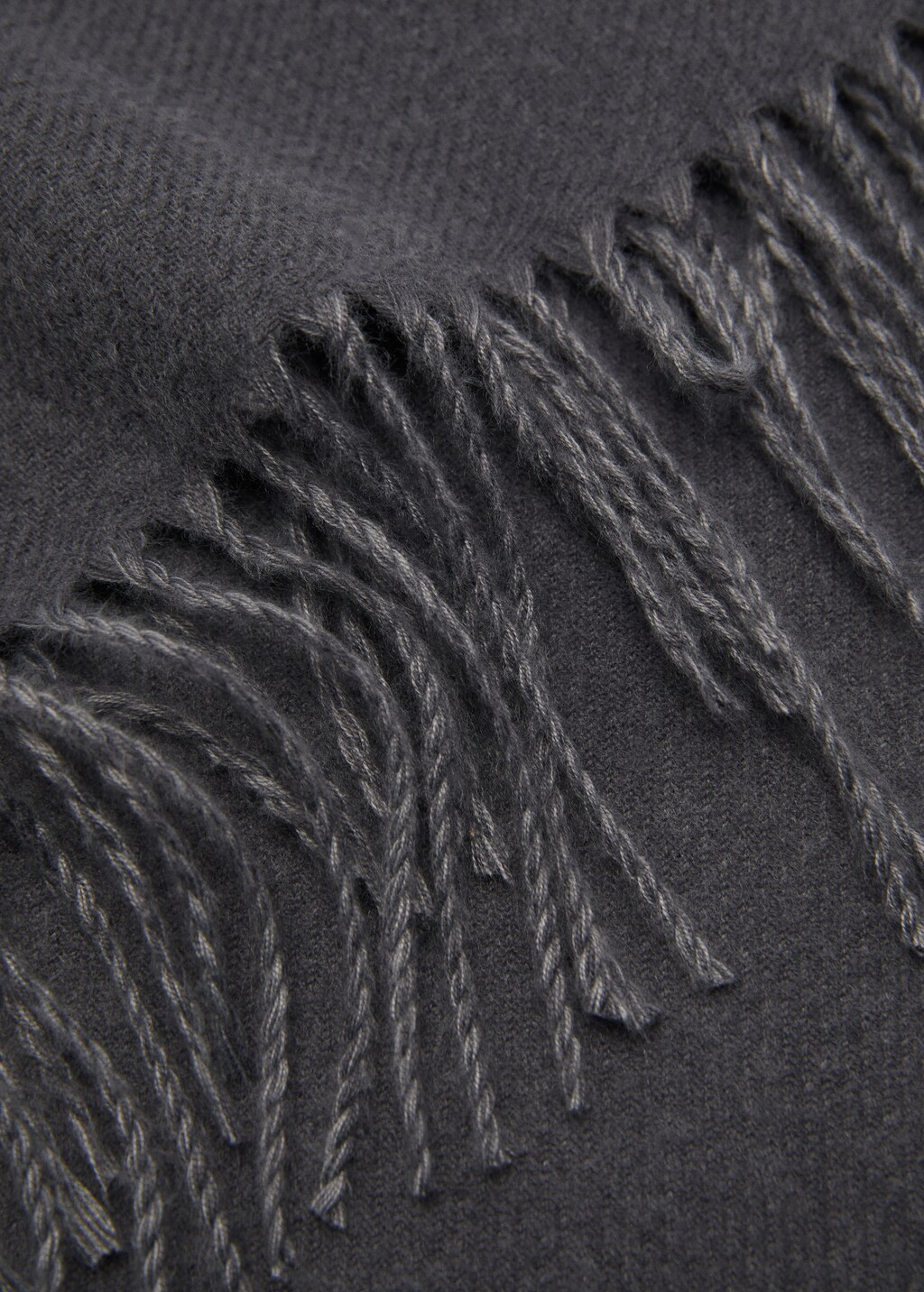 Two-tone fringed scarf - Medium Brown