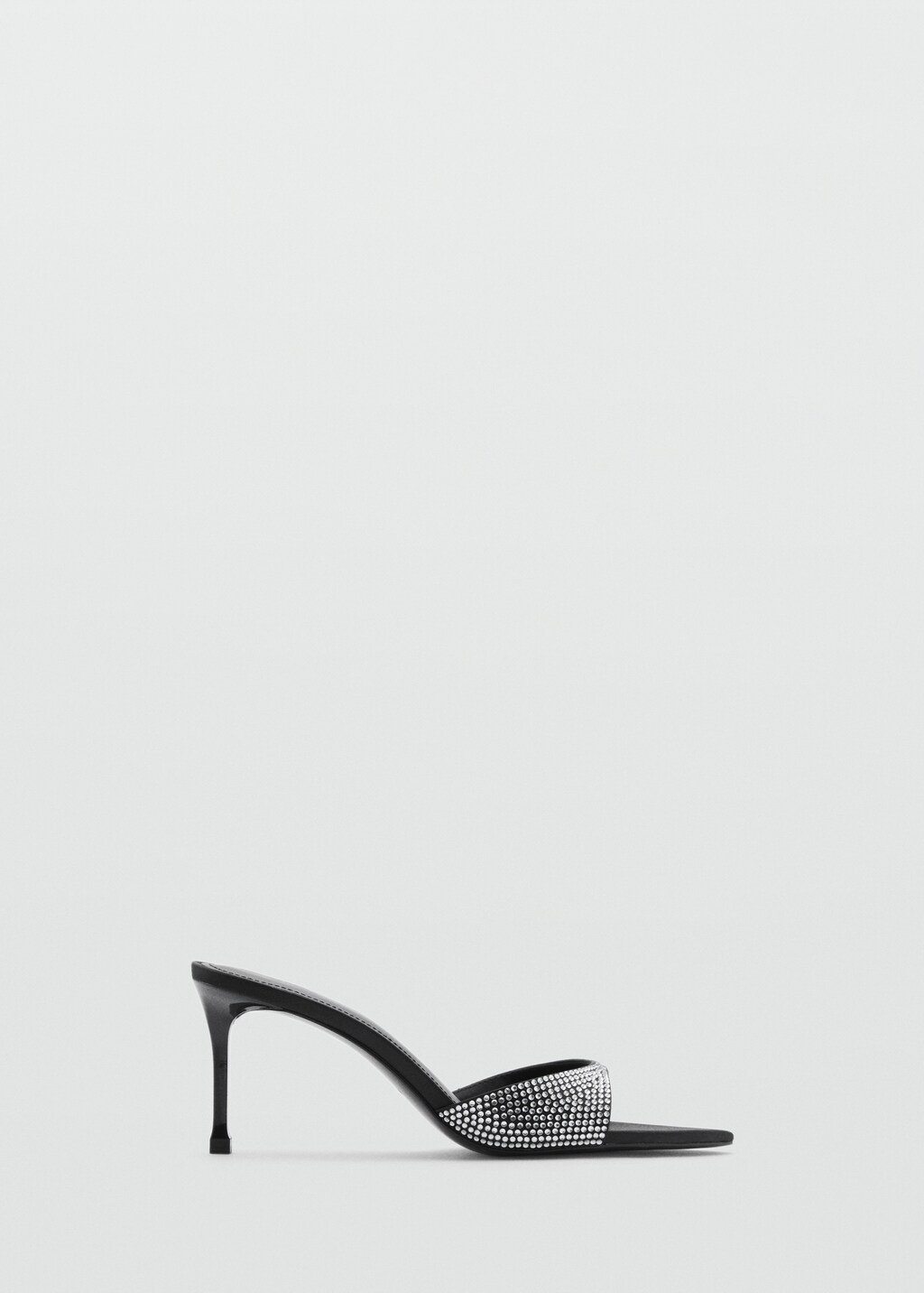 Rhinestone heeled slingback sandal - Black