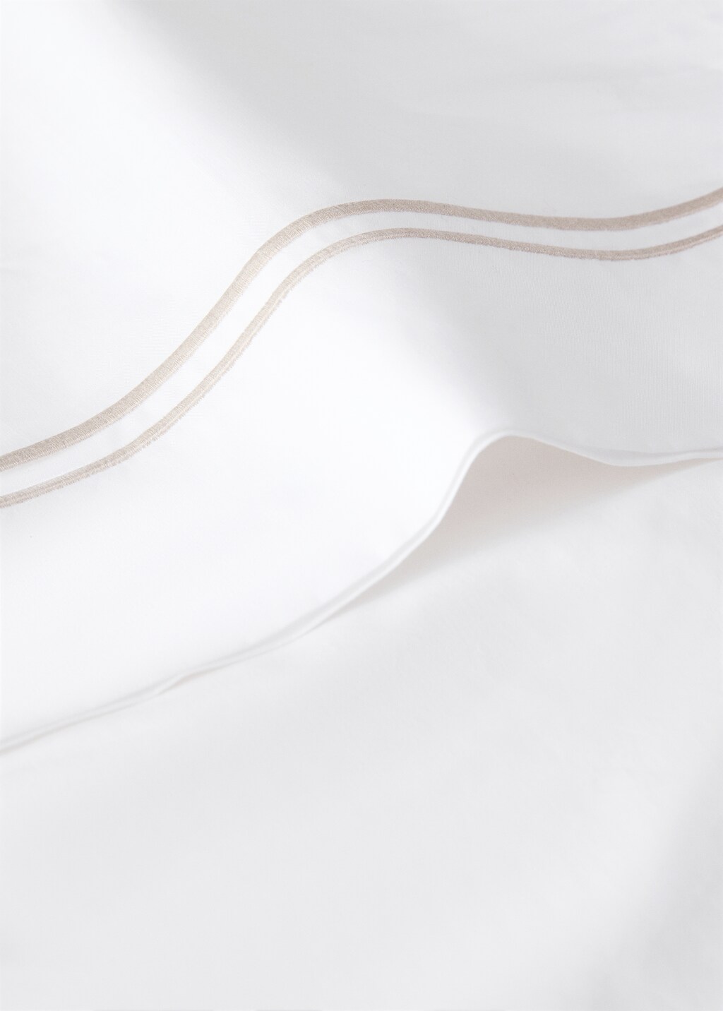 Scallped percale cotton pillowcase, 45x110 cm - Grey