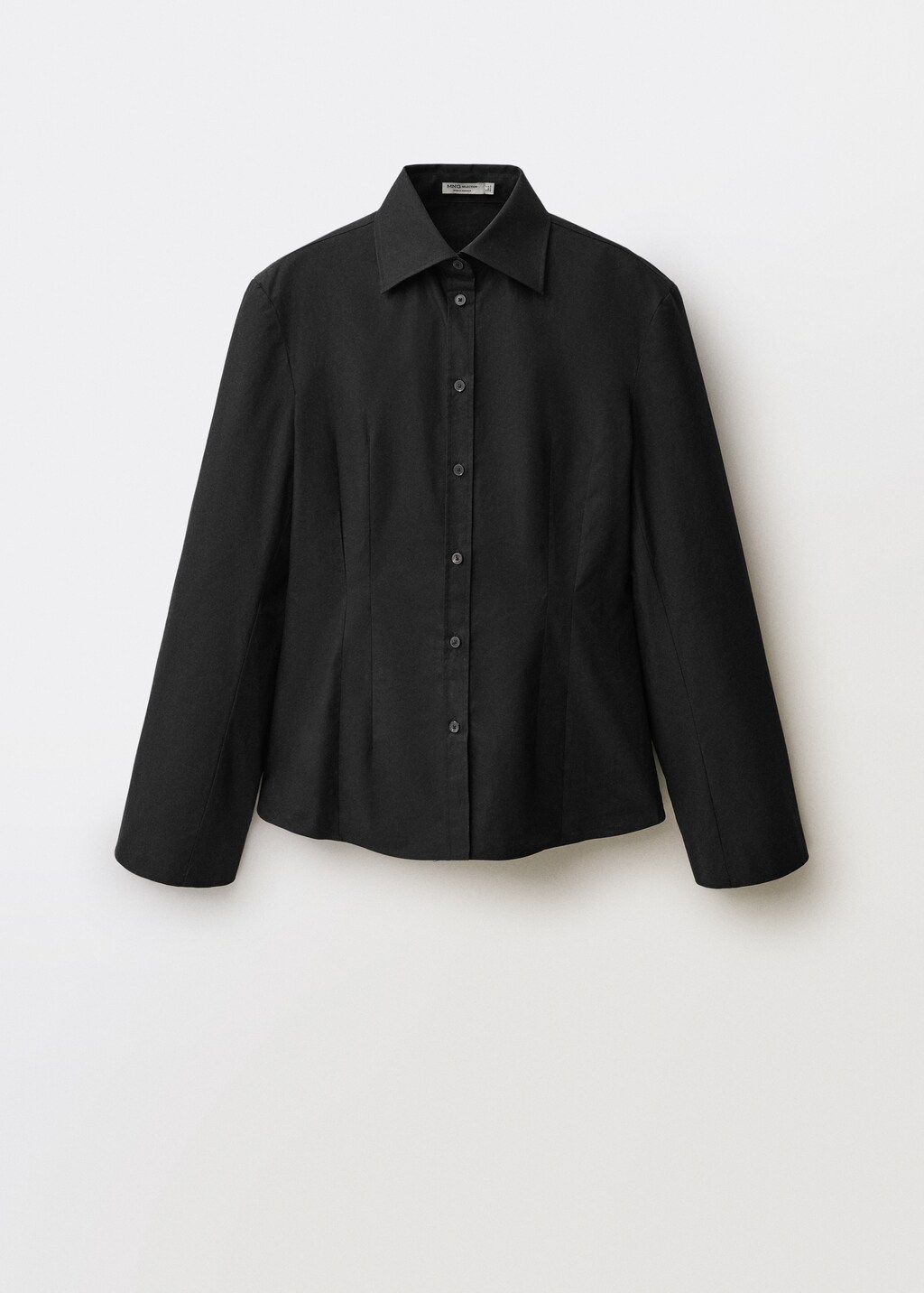 Fitted shirt with cuffless sleeves - Black