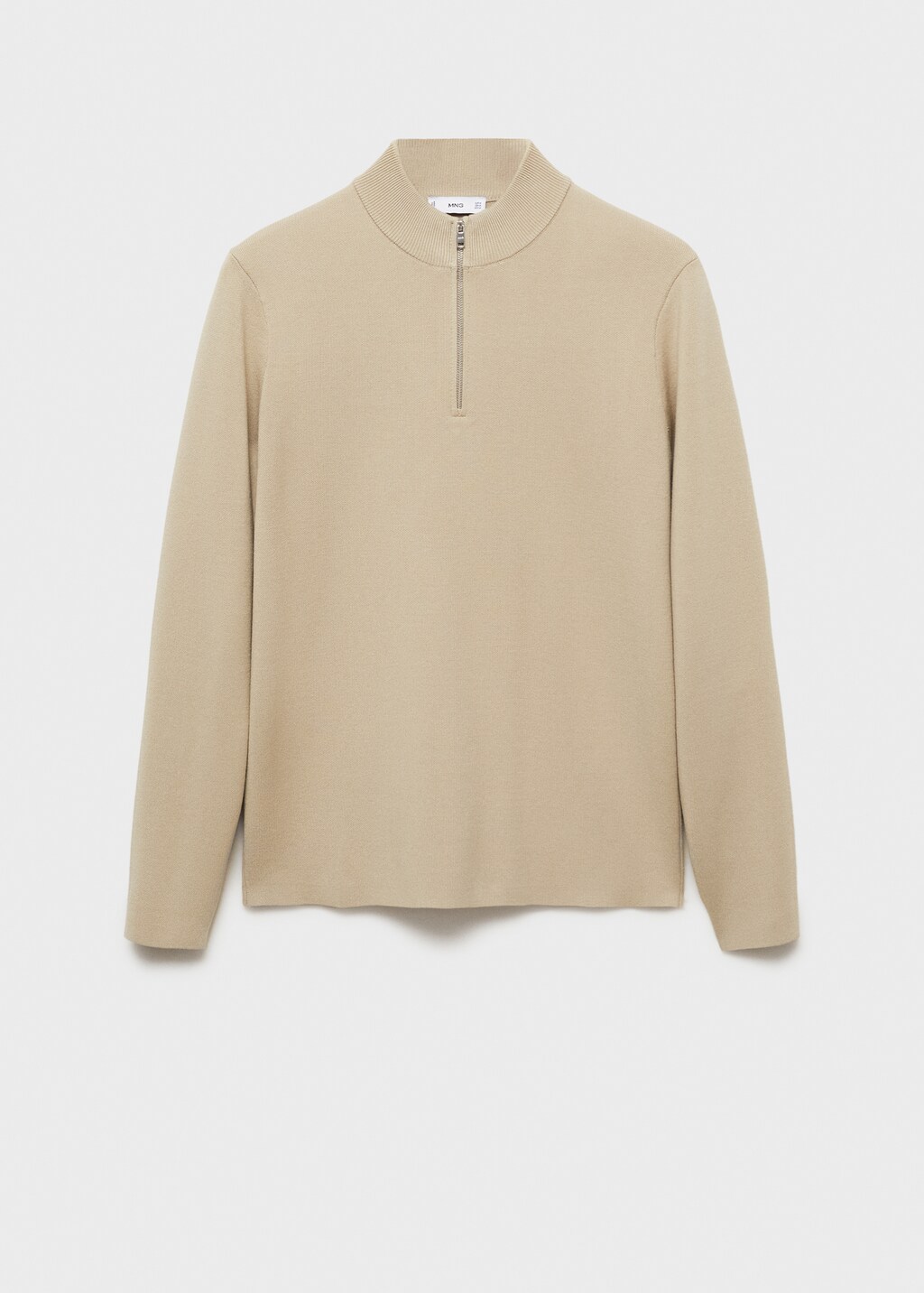 Perkins-neck sweater with zip - Grey