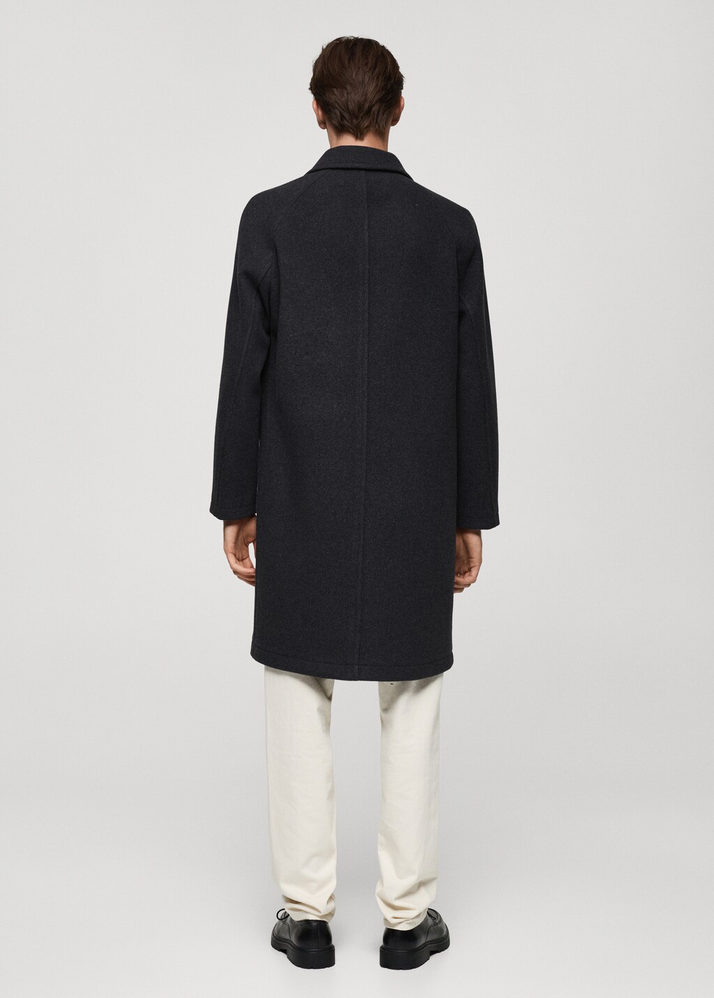 Pocketed wool coat - Charcoal