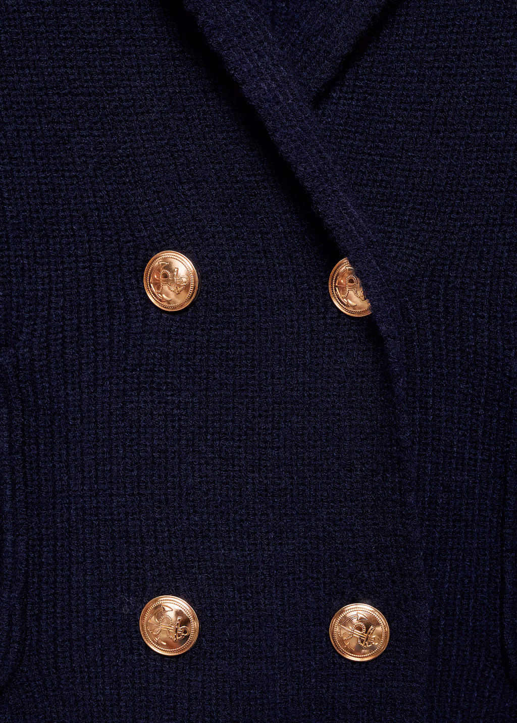Double-breasted knitted jacket - Dark Navy