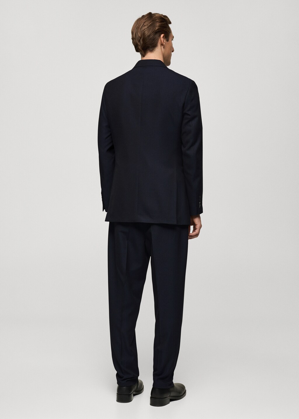 Slim fit double-breasted suit blazer - Dark Navy