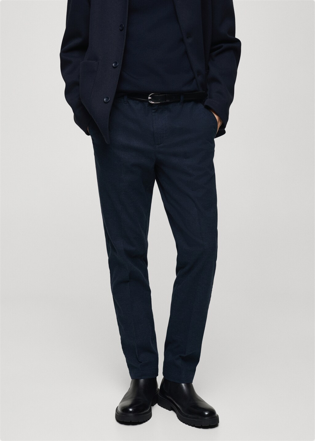 Regular-fit flannel trousers - Light Heather Grey