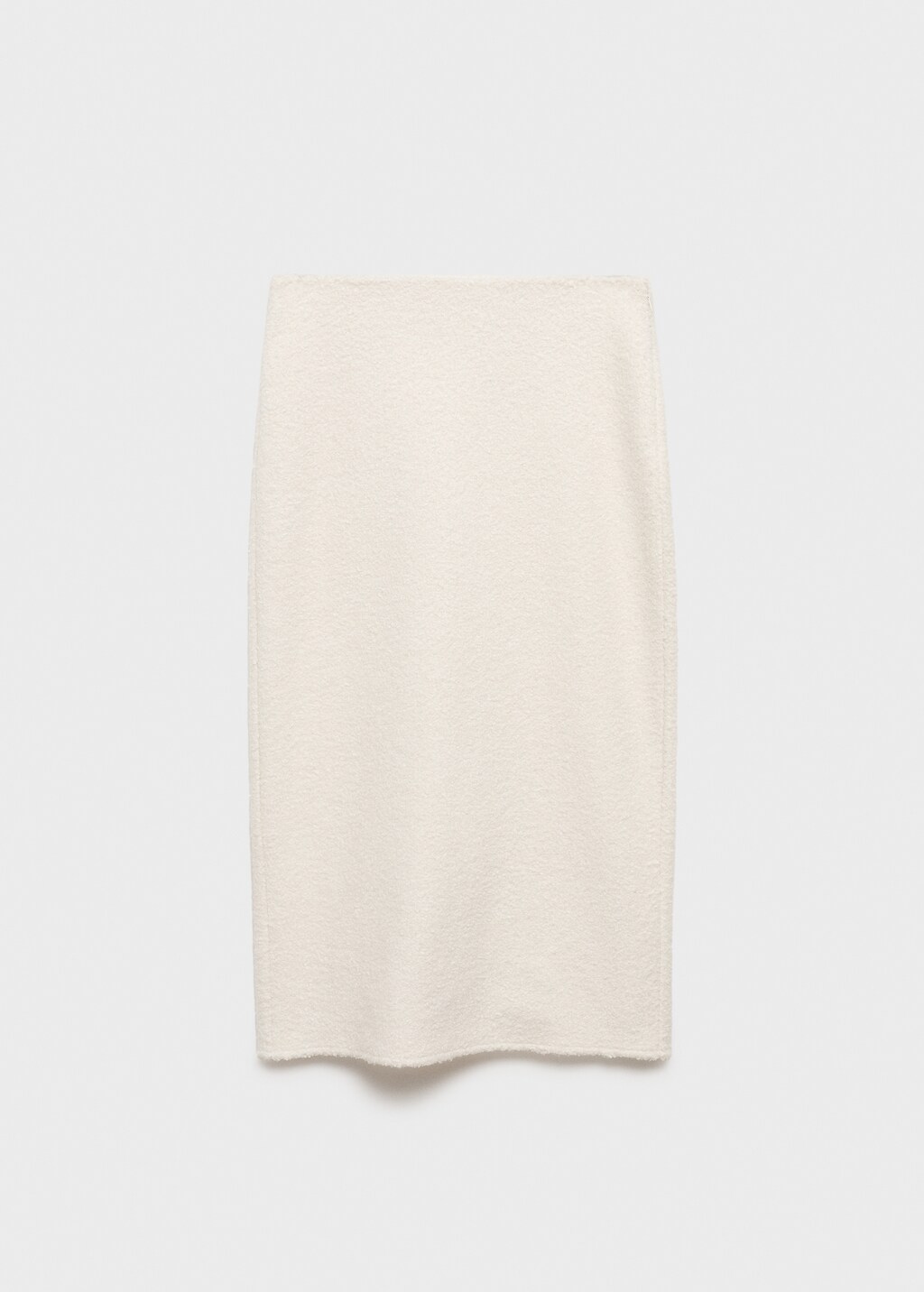Bouclé midi-skirt - Ecru
