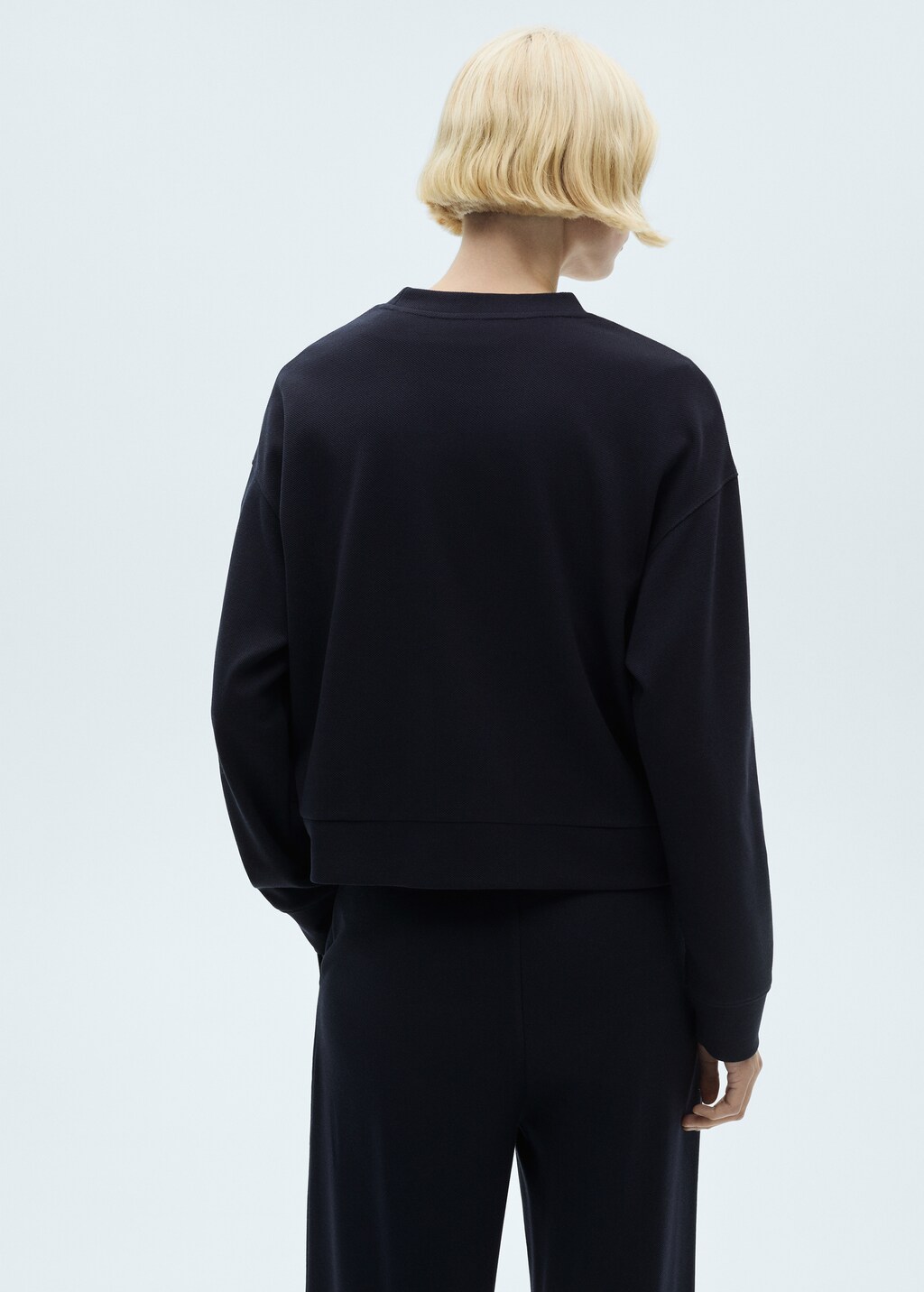 Crew-neck sweatshirt with stitching detail - Khaki