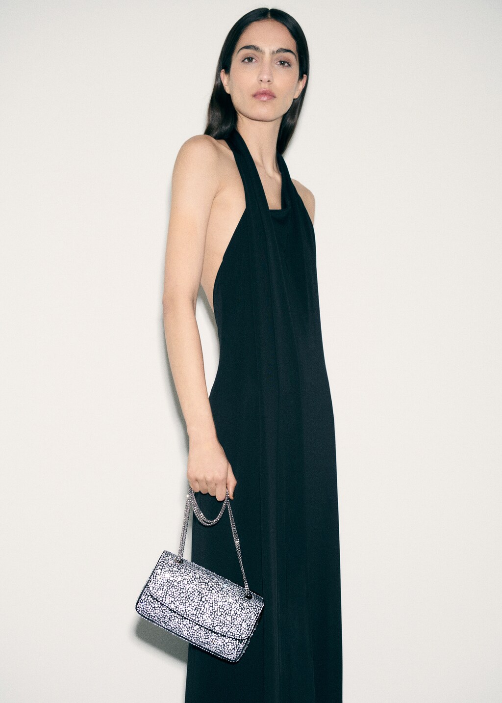 Crystal flap bag - Black