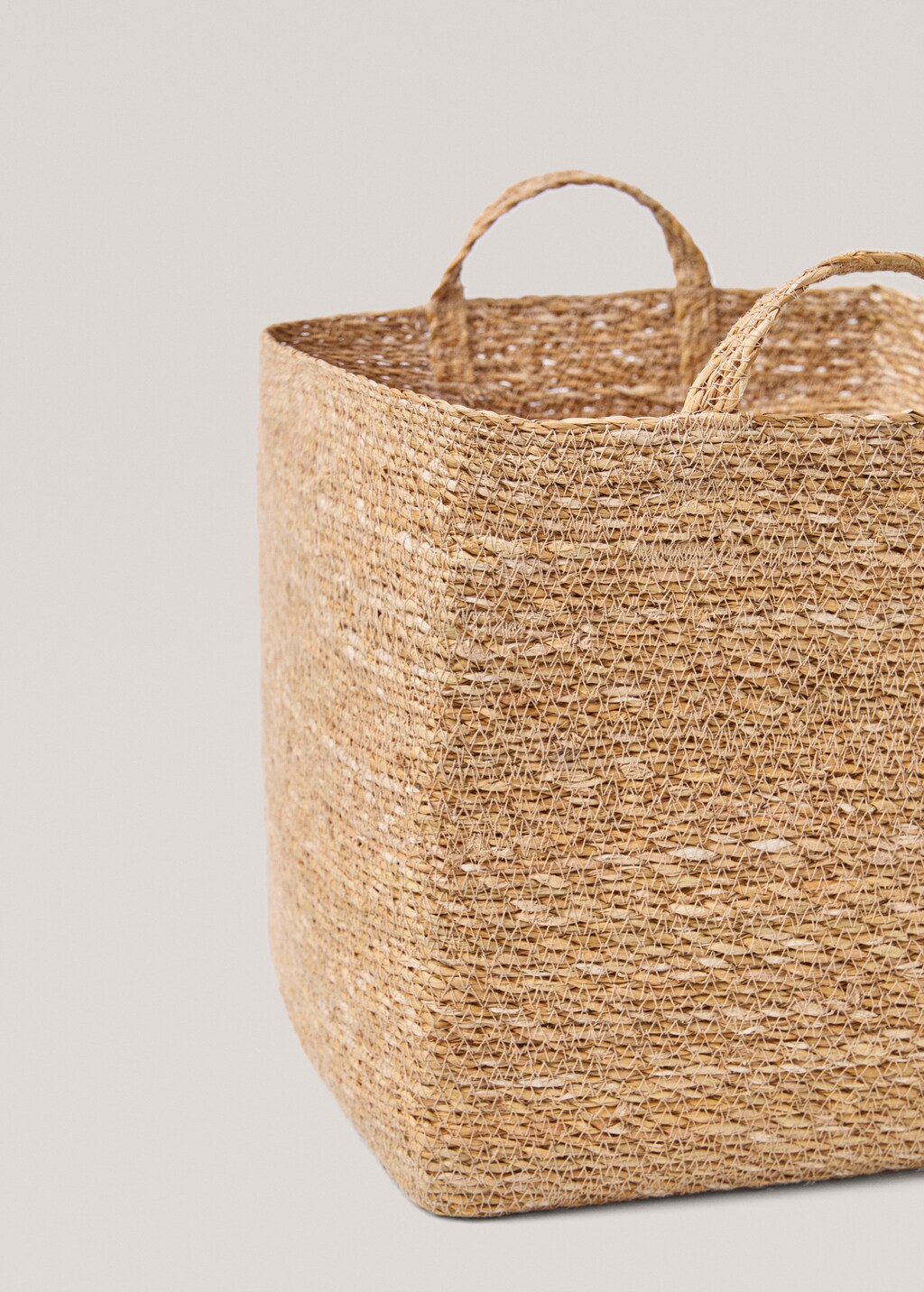 Small seagrass basket with handles - Brown