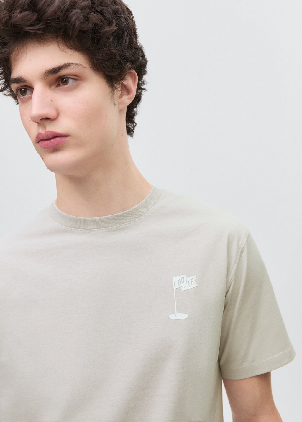 100% cotton t-shirt with printed drawing - Grey