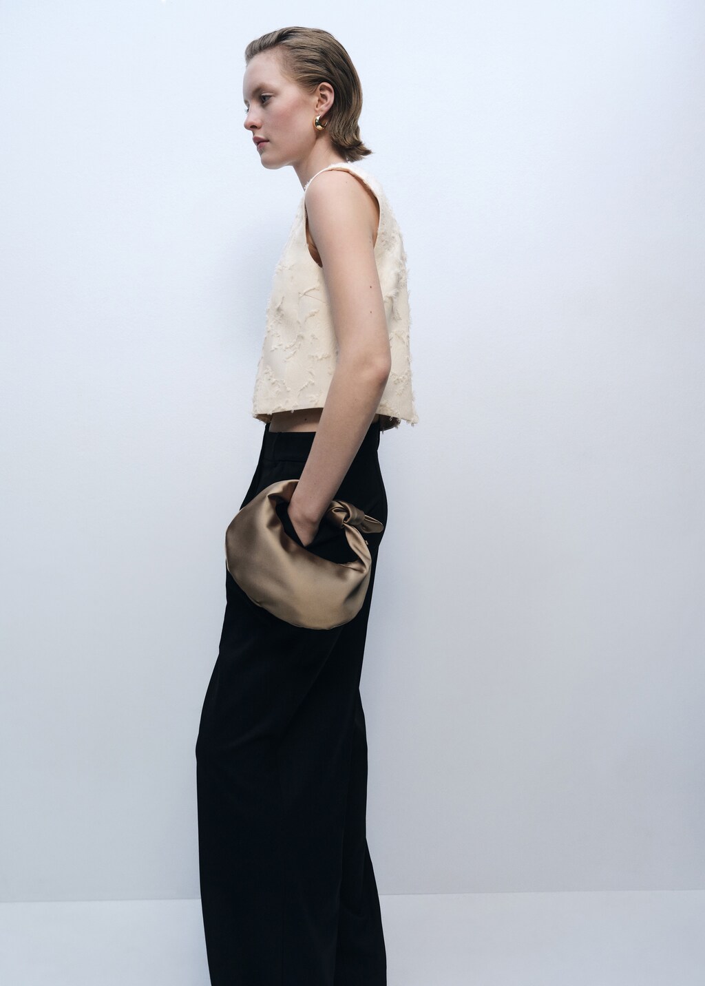 Textured crop top - Off White