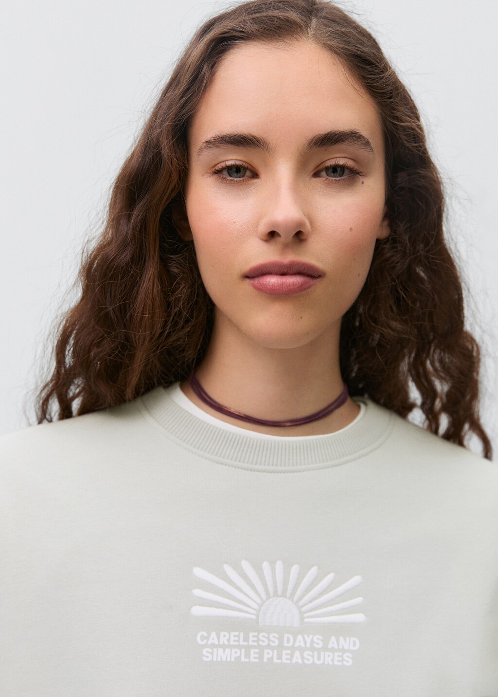 Printed cotton sweatshirt - Grey