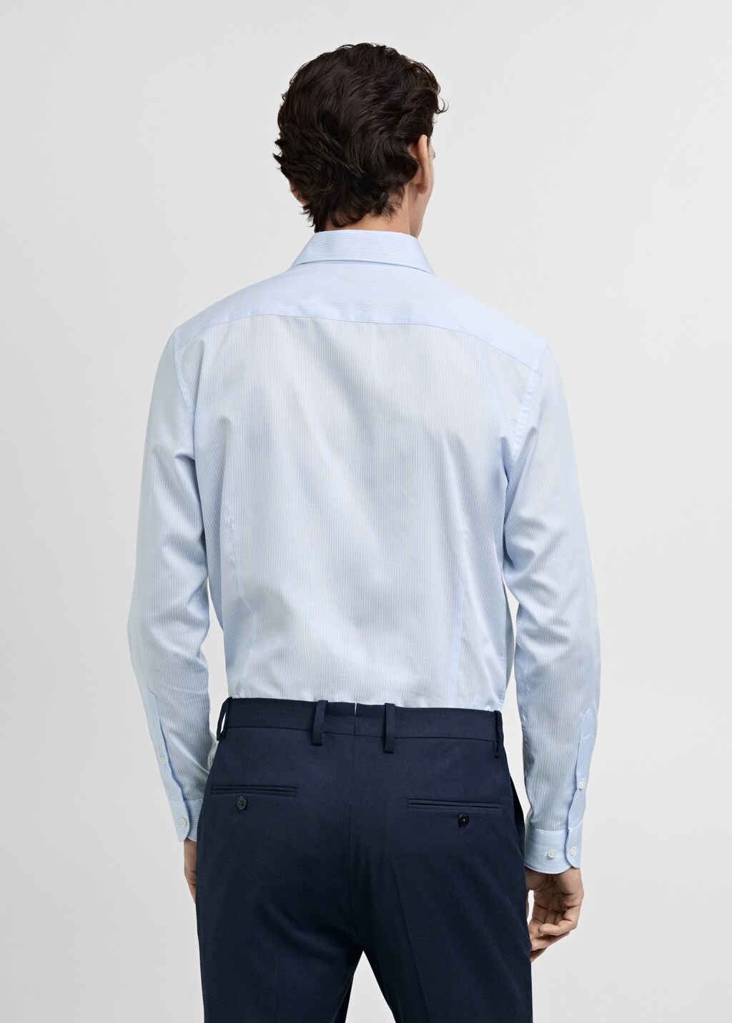 Slim fit thousand striped suit shirt - Sky Blue