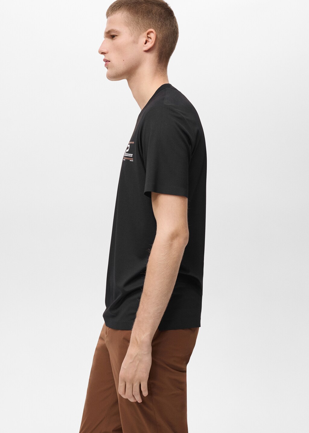 COOLMAX® slim fit printed T-shirt - Black