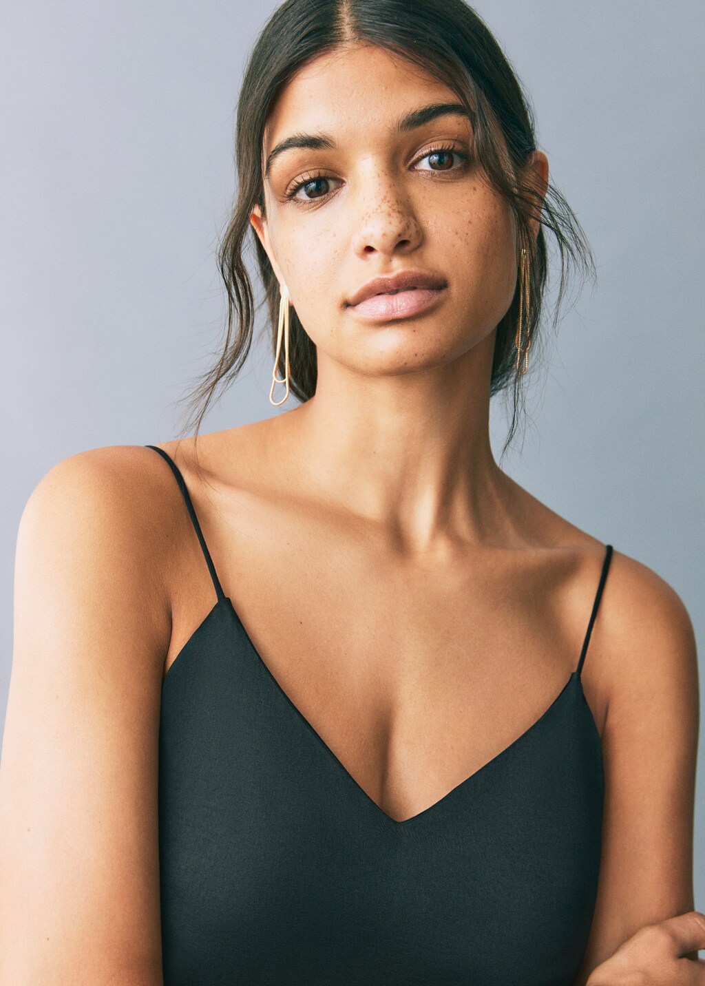 Long dress with straps - Black