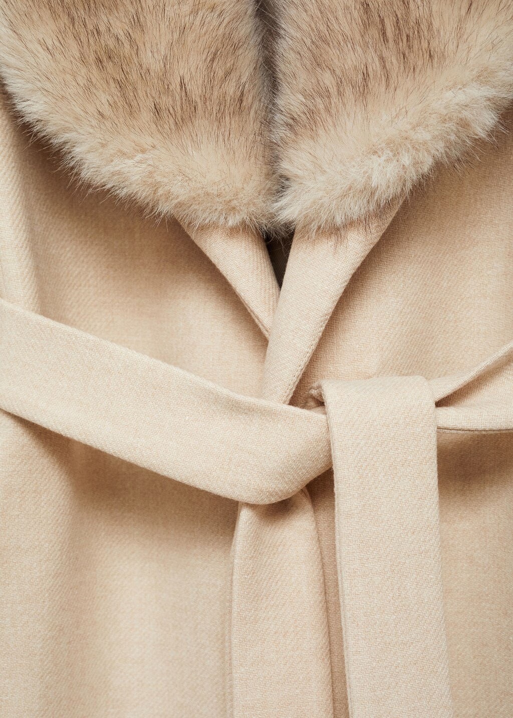 Manteco wool coat with detachable fur collar - Black