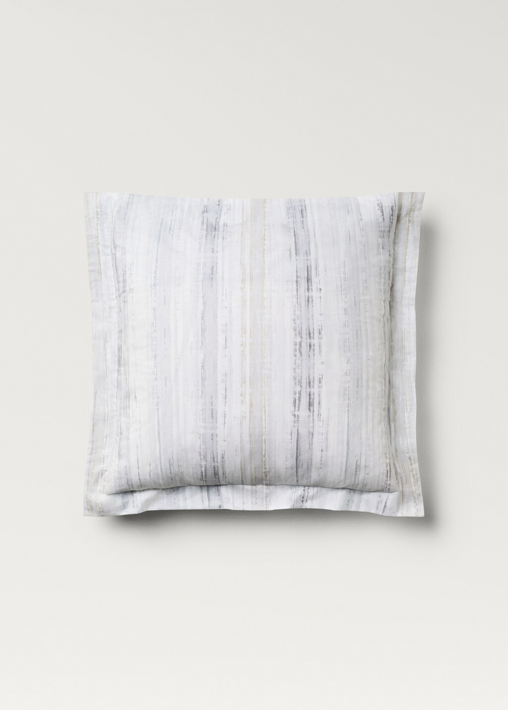 Cotton percale pillowcase with a blurred print, 60x60 cm - Grey