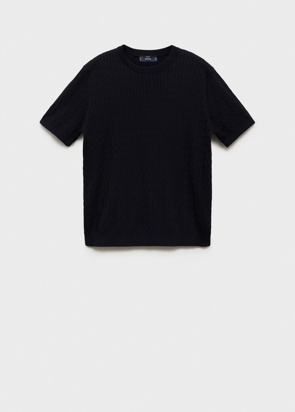 Braided fine-knit t-shirt - Ice Grey