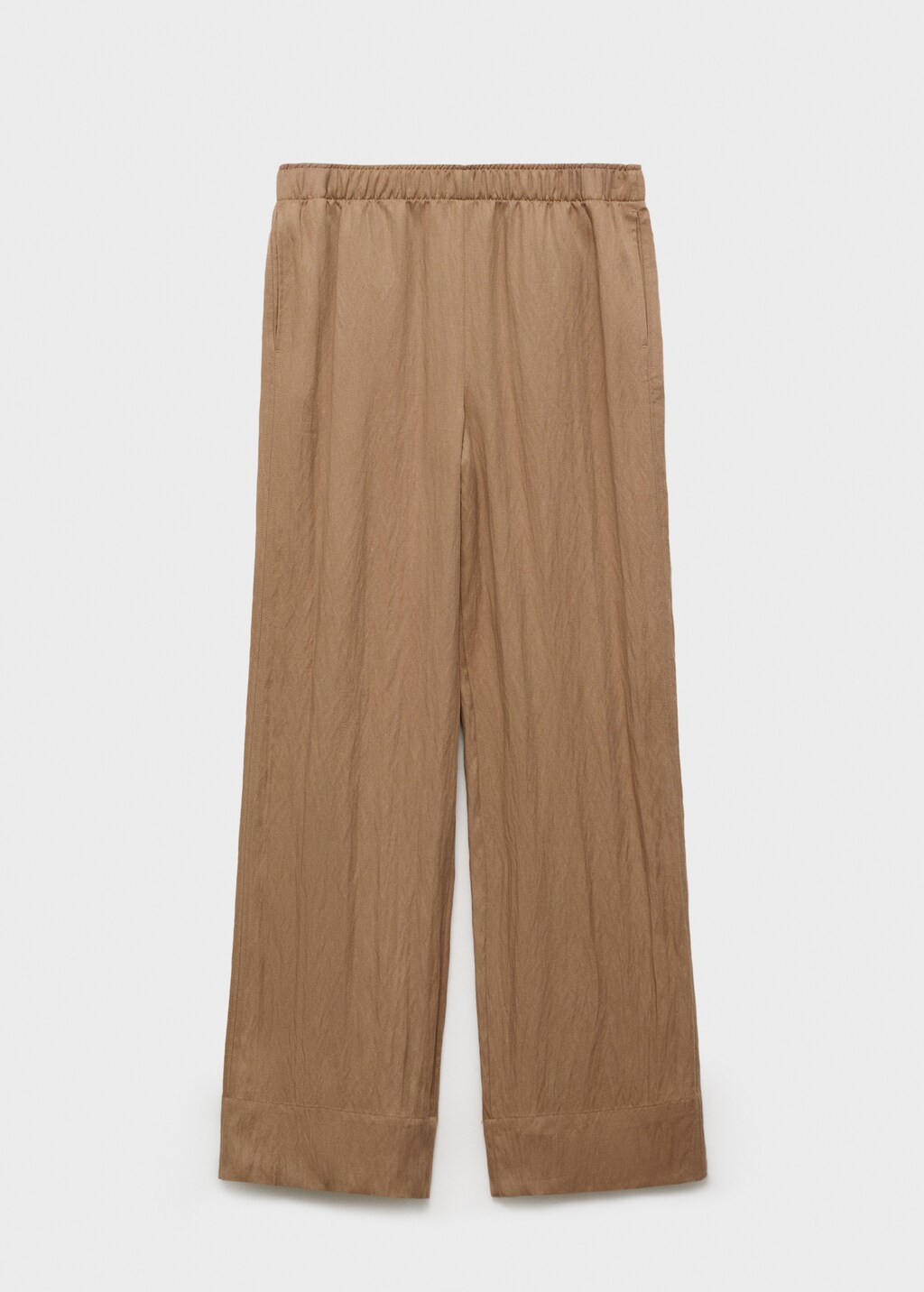 Straight lyocell texture pants - Medium Brown