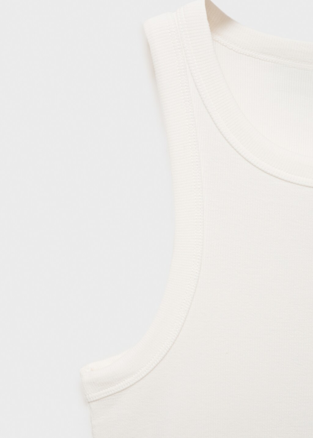 Ribbed cotton-blend top - Vanilla