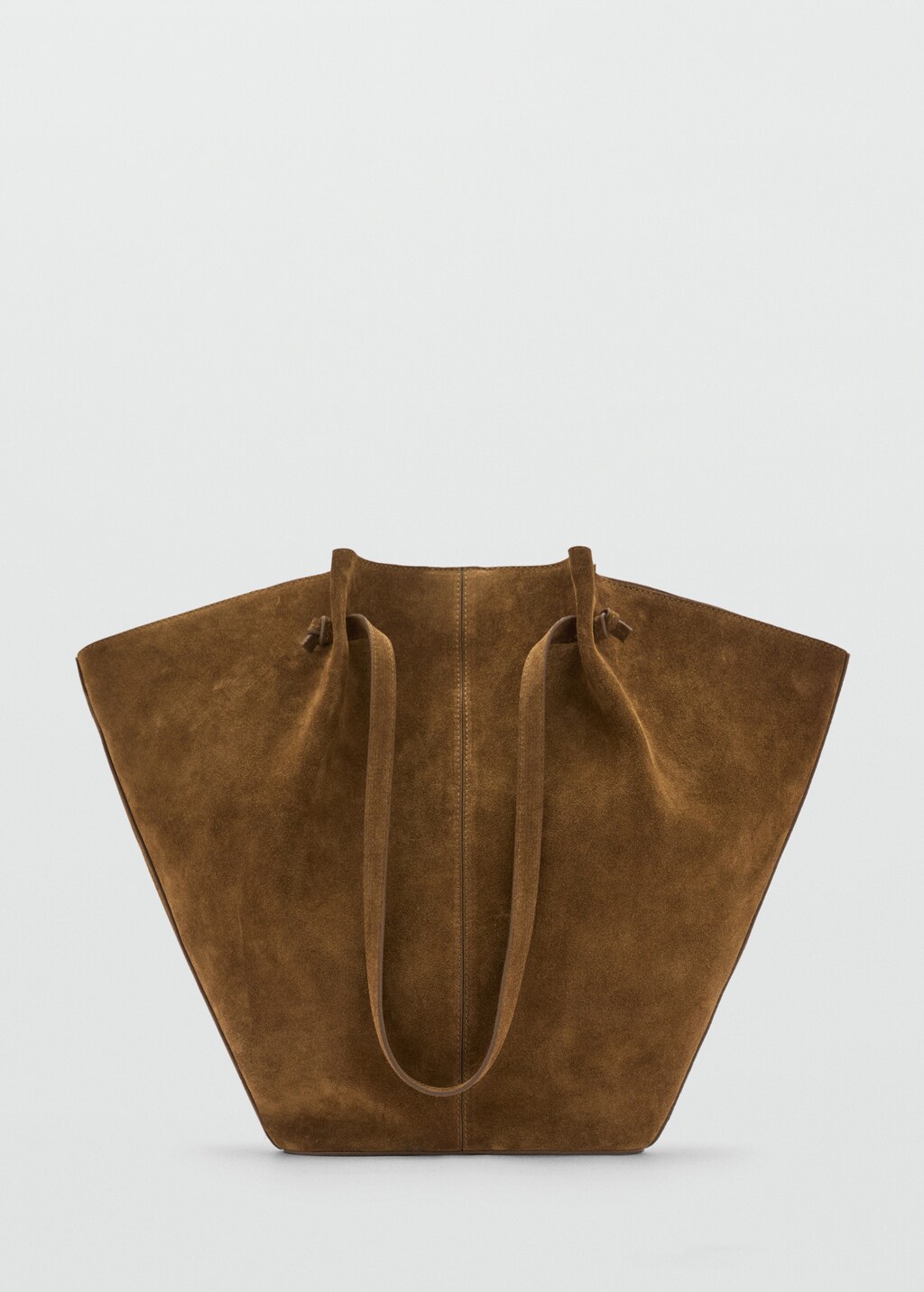 Suede leather shopper bag - Chocolate