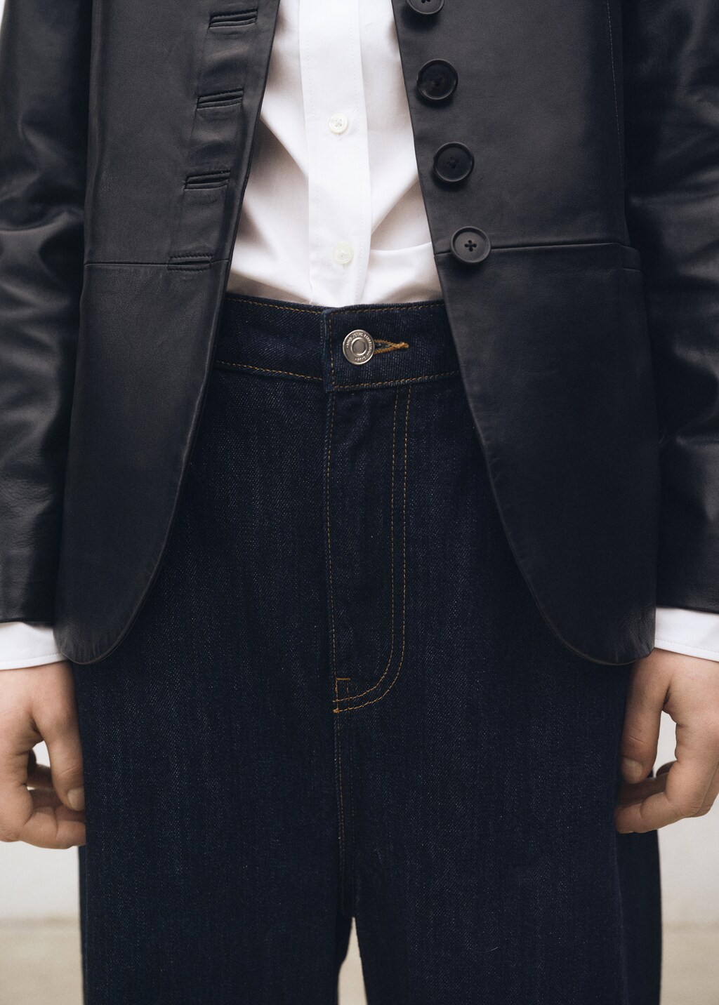 High-rise wideleg jeans rinse wash - Open Blue