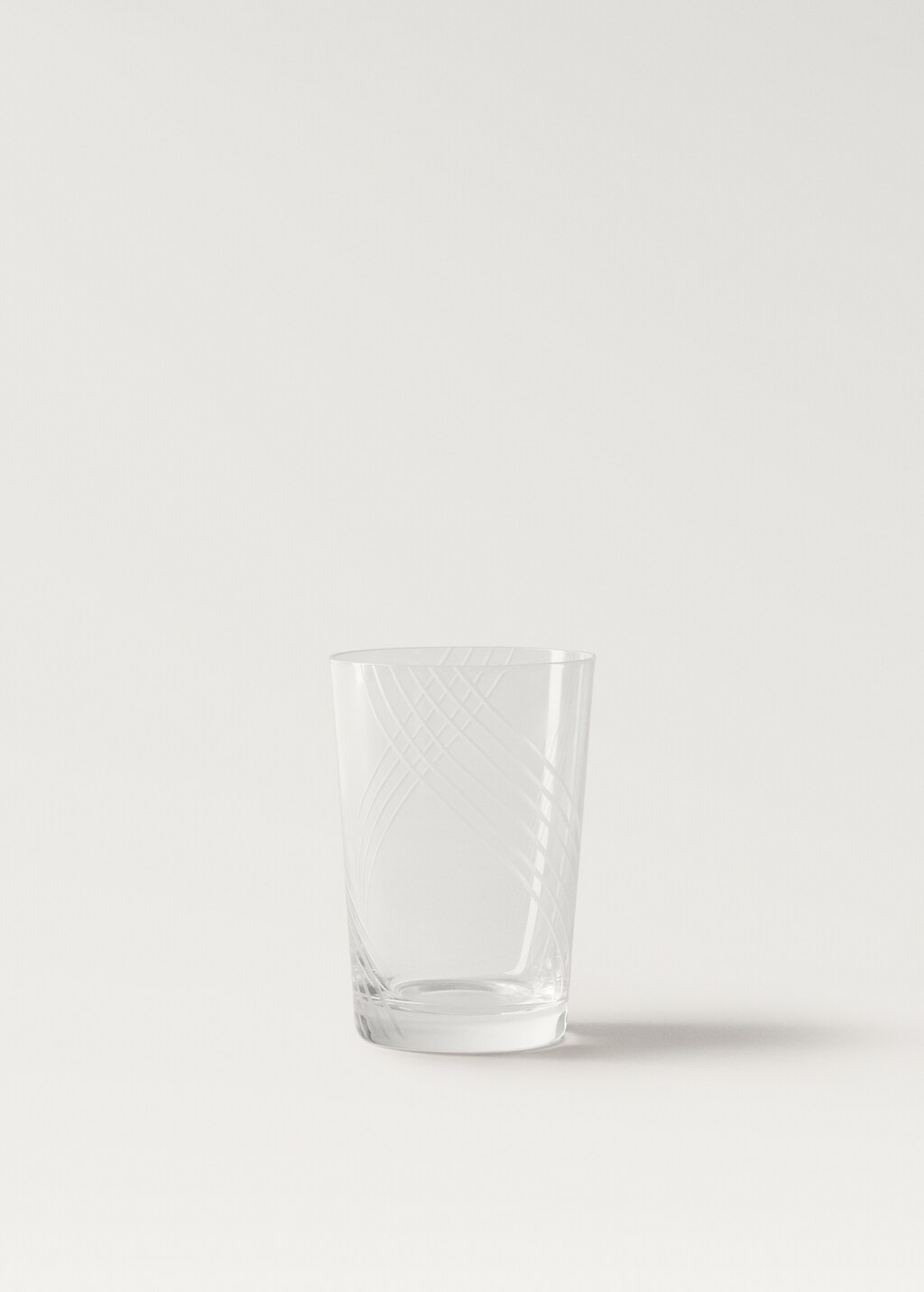 Wave-carved glass tumbler - Ice Grey