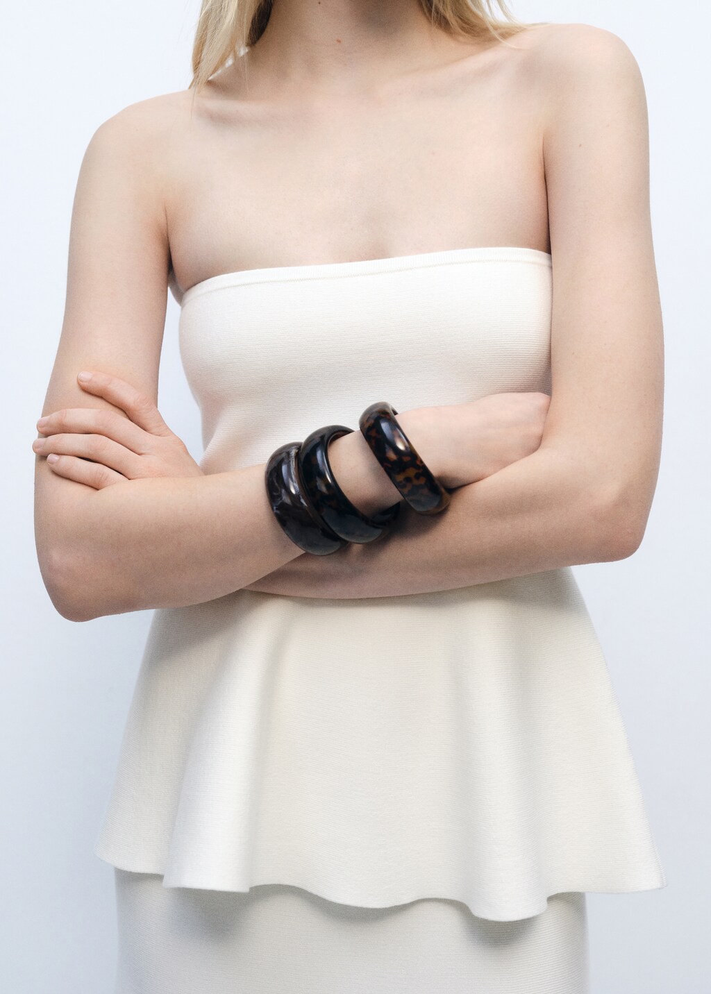 A-line knitted bandeau top - Black