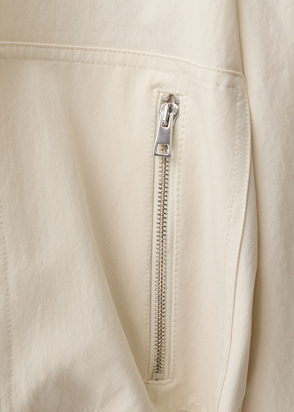 Bomber jacket with adjustable hem - Ecru