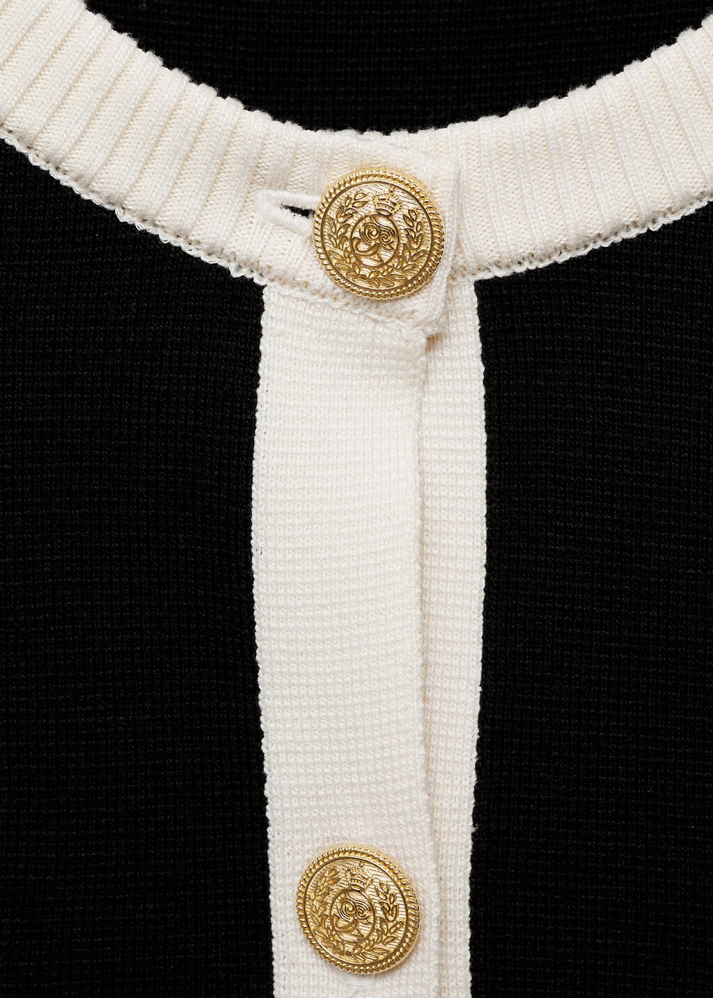Knitted jacket with jewel buttons - Ecru
