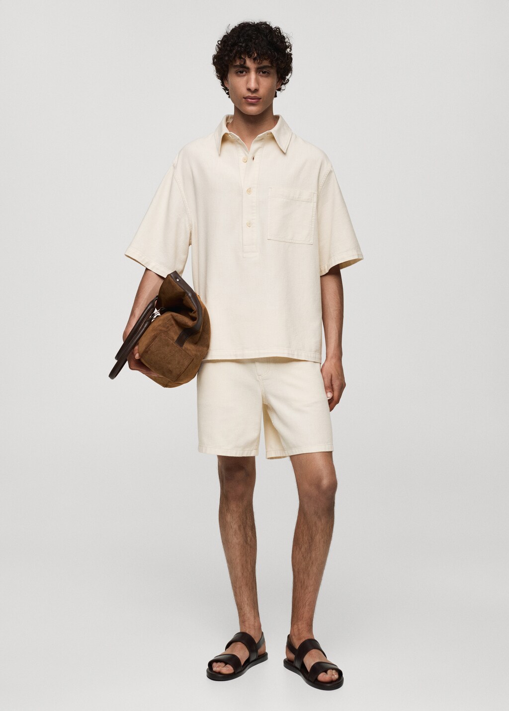 Cotton shorts with drawstring - Off White