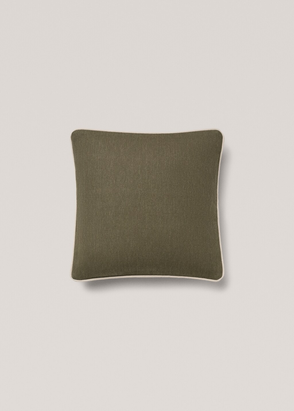 Cotton cushion cover with trim 45x45cm - Sand