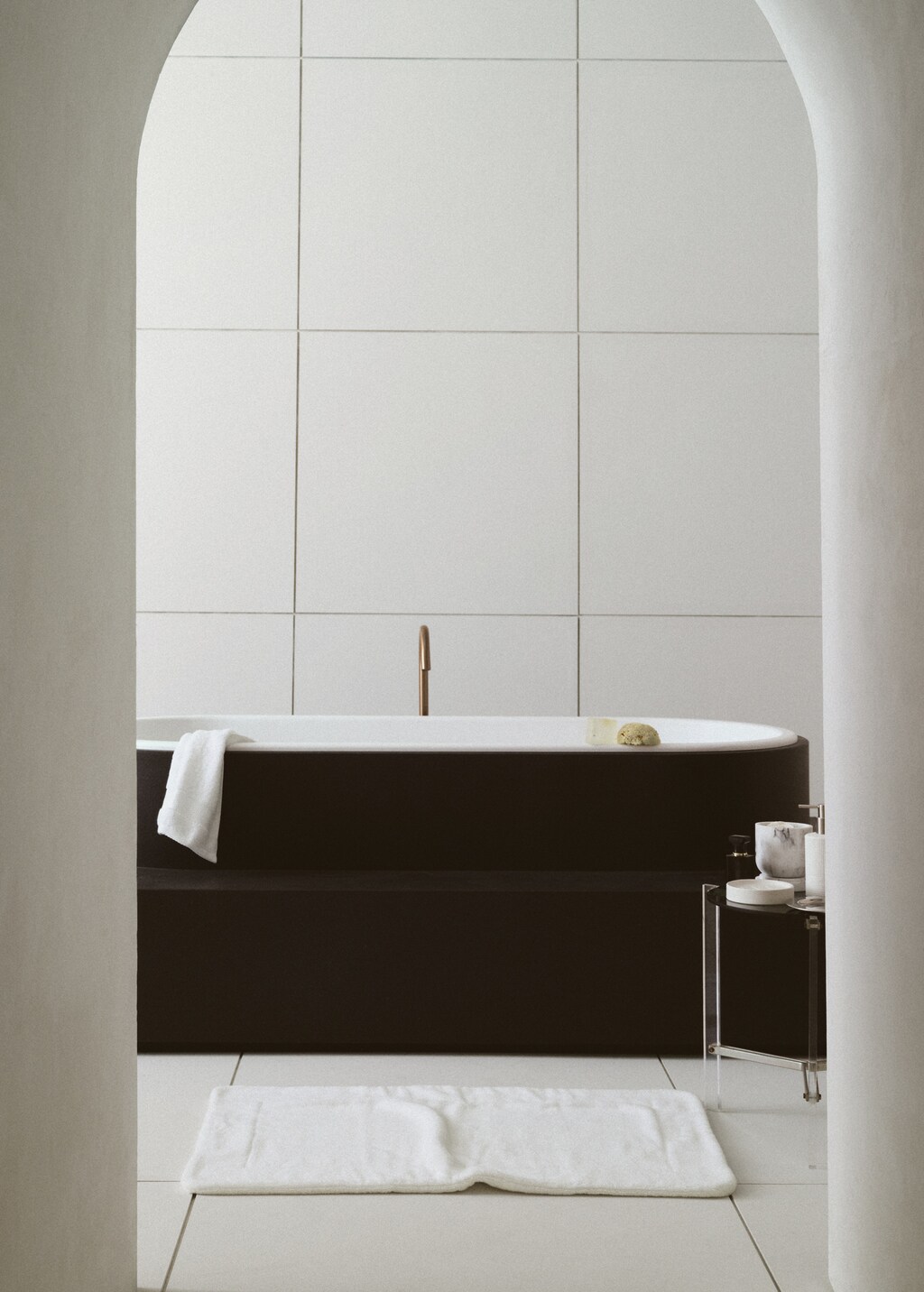 Extra-soft cotton bath mat - White