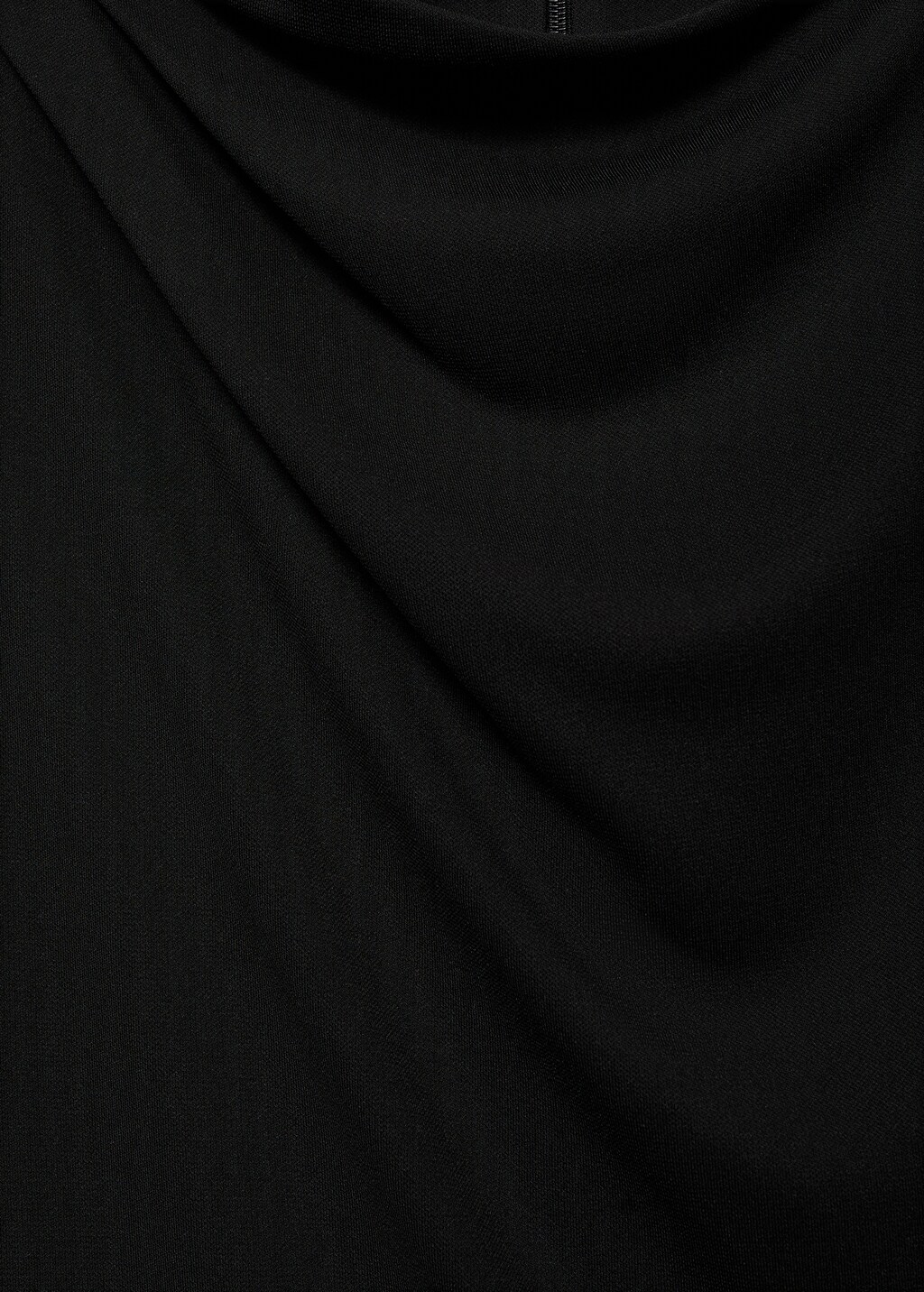 Straight-fit jumpsuit with draped neckline - Black