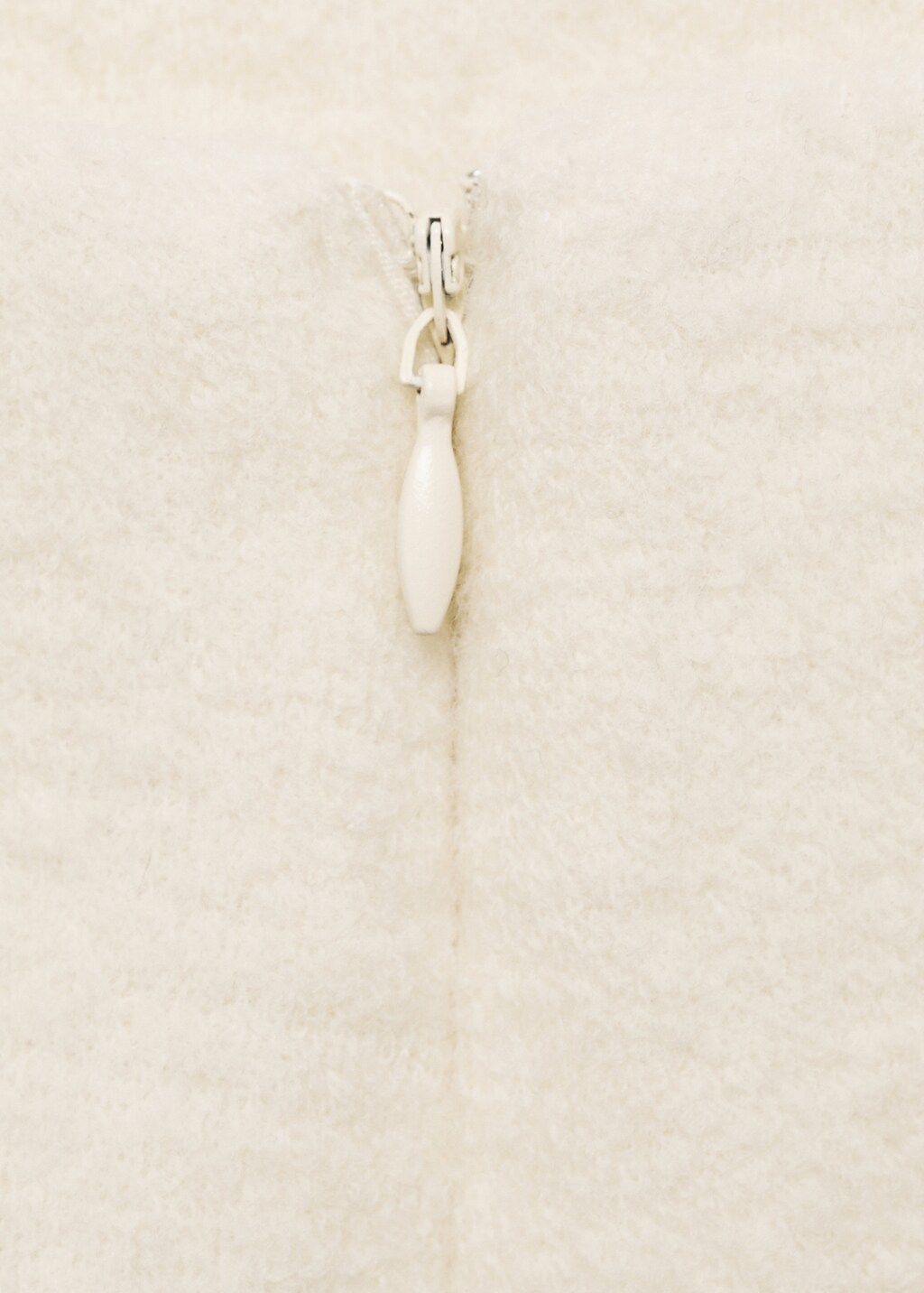 Wool-blend midi-skirt - Ecru