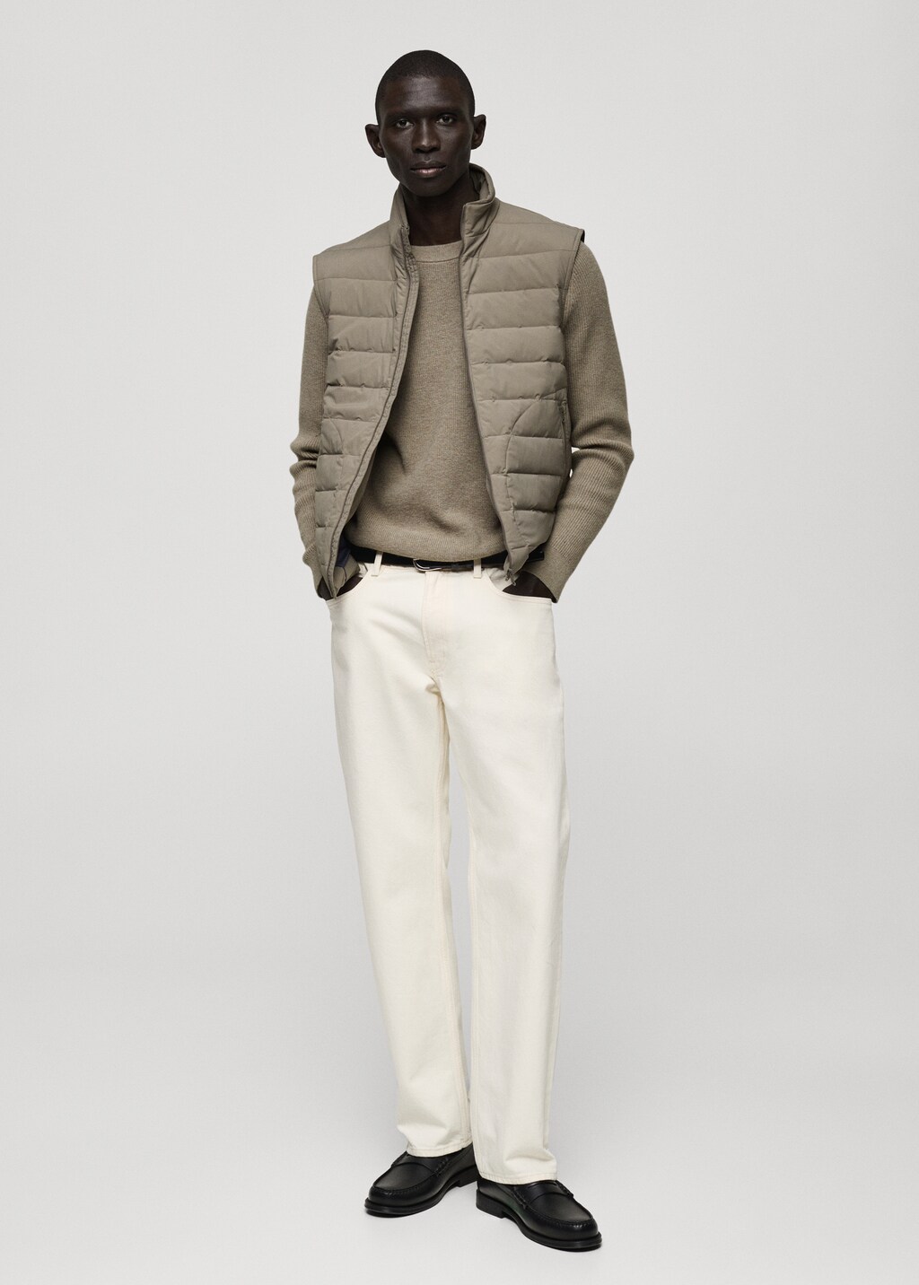 Quilted vest with down and feather filling - Grey