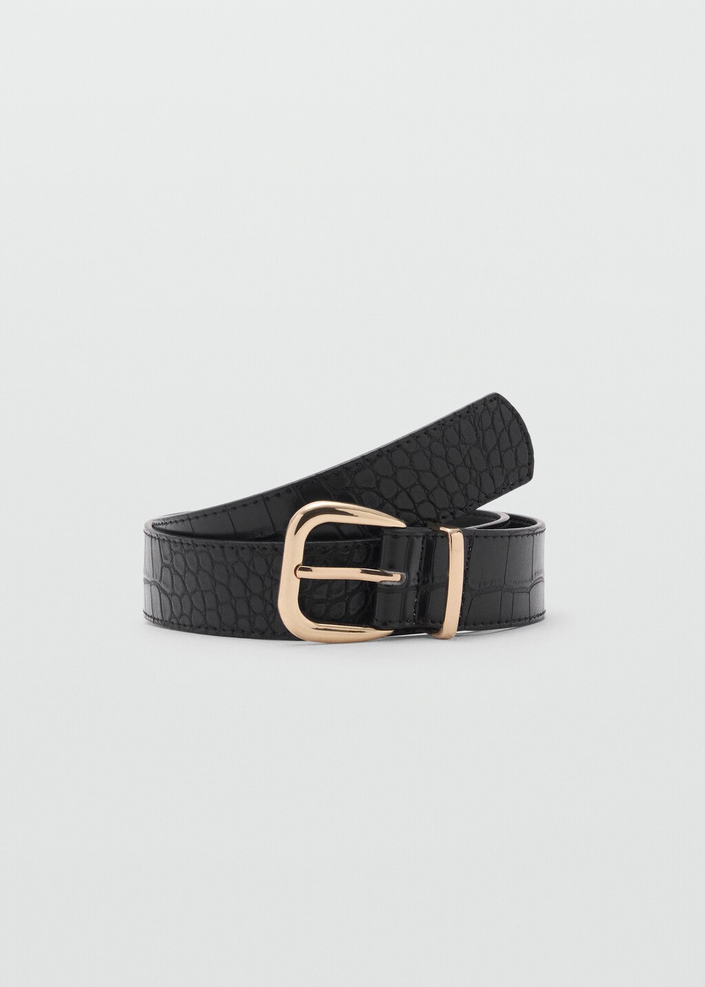 Crocodile-effect belt - Brown