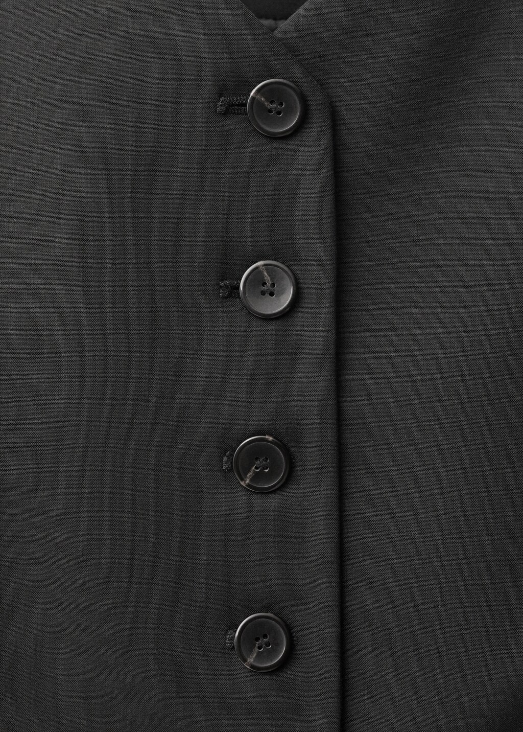 Wool-blend suit waistcoat - Black